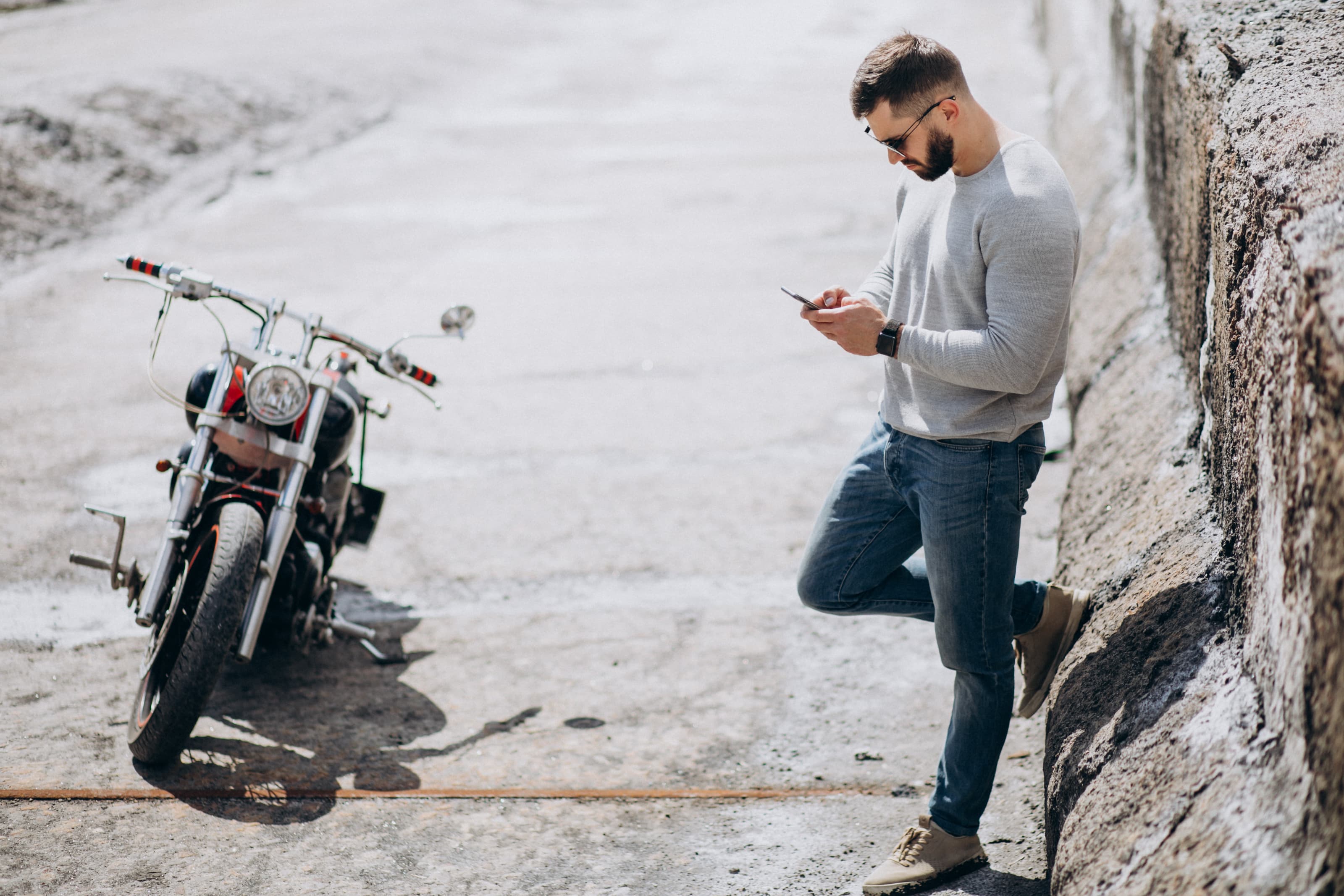 Sport motorcycle at golden hour