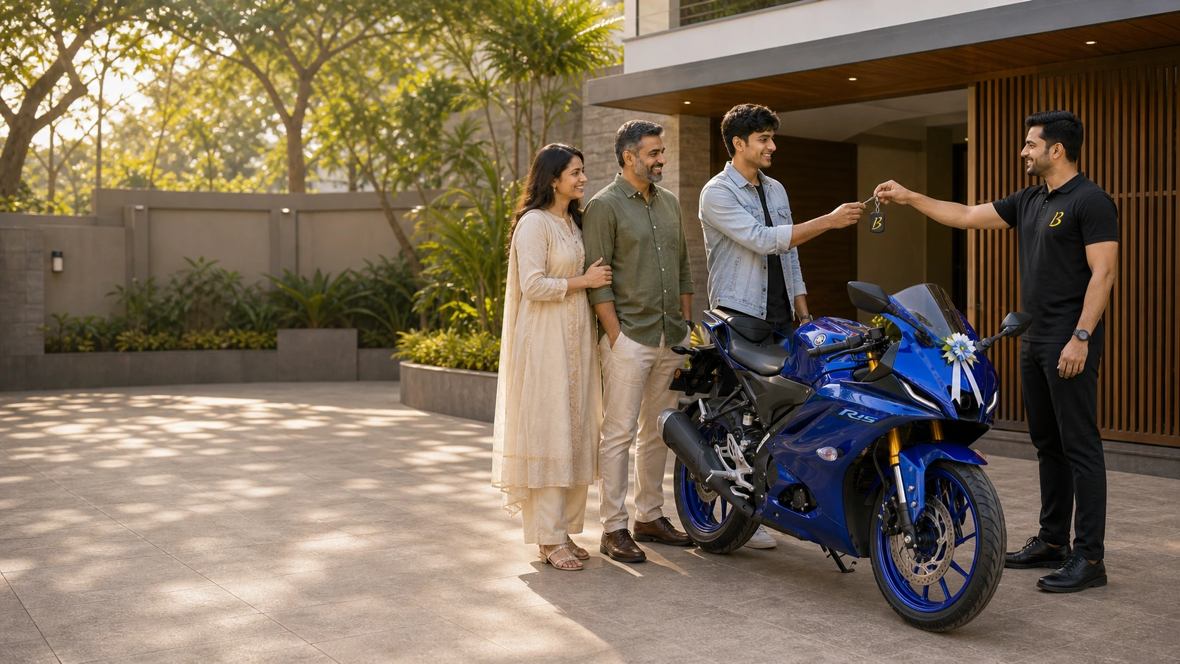 BookMyBike premium Yamaha R15 V4 home delivery hero